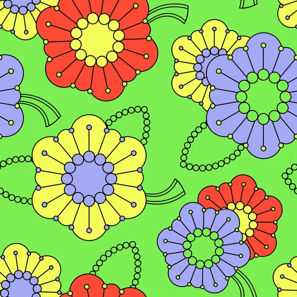 Kolorowy wzór kwiatami streszczenie — Wektor stockowy