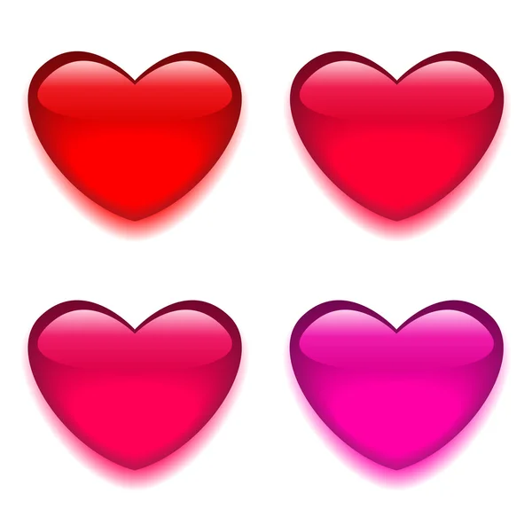 Verre coeur rose rouge — Image vectorielle