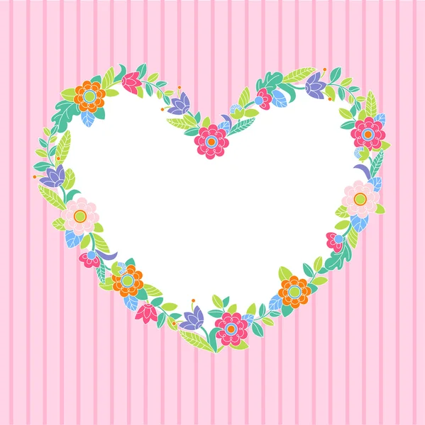 Flower heart frame — Stock Vector