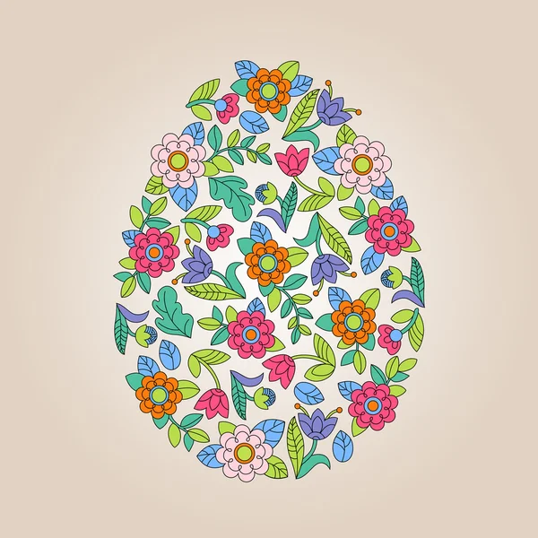 Huevo de tracería de flores — Archivo Imágenes Vectoriales