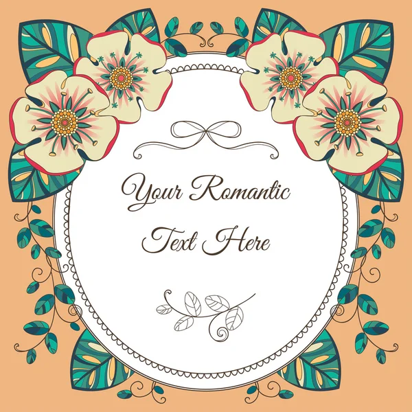 Tarjeta Vintage con elementos florales — Vector de stock