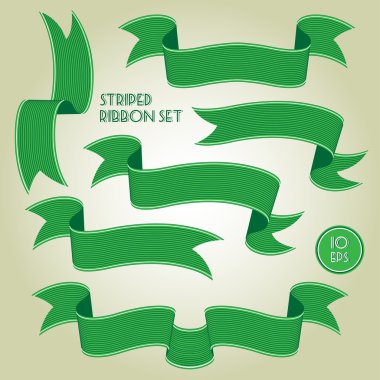 Yeşil afiş veya şerit kümesi