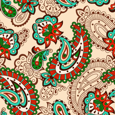 Türk salatalık seamless modeli bej renkli stil