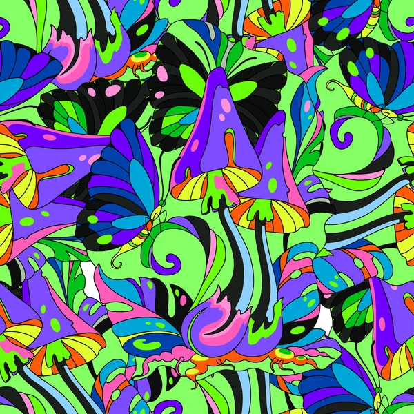 mantar ve kelebek seamless modeli