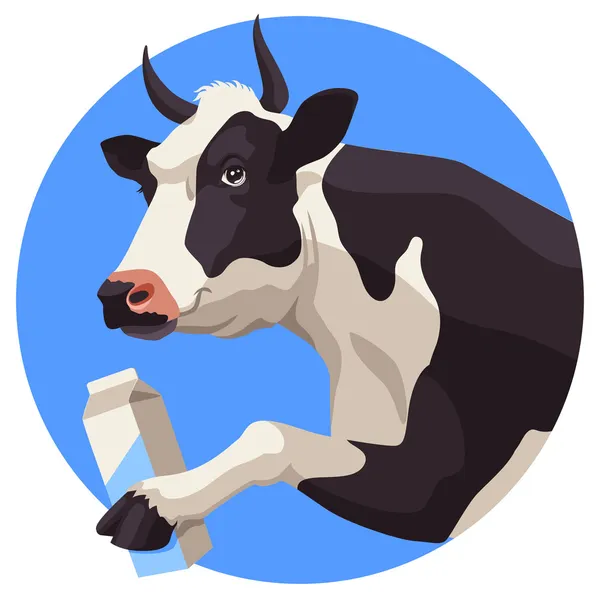 Kráva a mléko — Stockový vektor