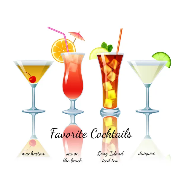 En sevdiğiniz kokteylleri seti, izole