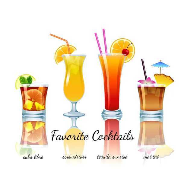 En sevdiğiniz kokteylleri seti, izole