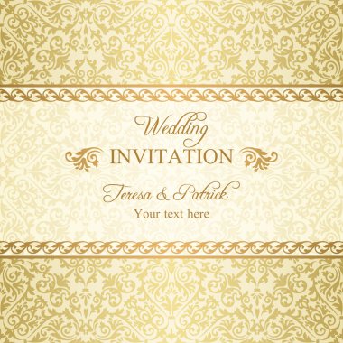 Barok düğün davetiyesi, altın