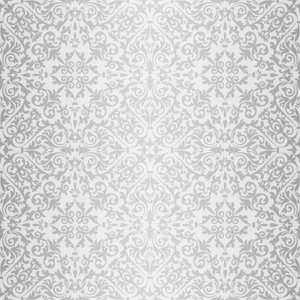 Plata barroco brillante patrón — Archivo Imágenes Vectoriales