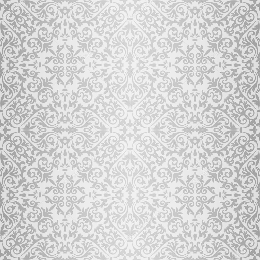 Silver baroque bright pattern