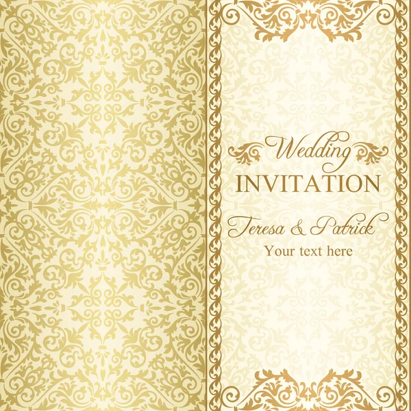 Barok düğün davetiyesi, altın