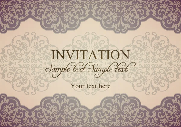 Baroque invitation, patina — Stock Vector