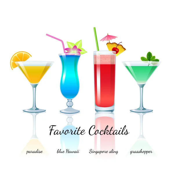 En sevdiğiniz kokteylleri seti, izole