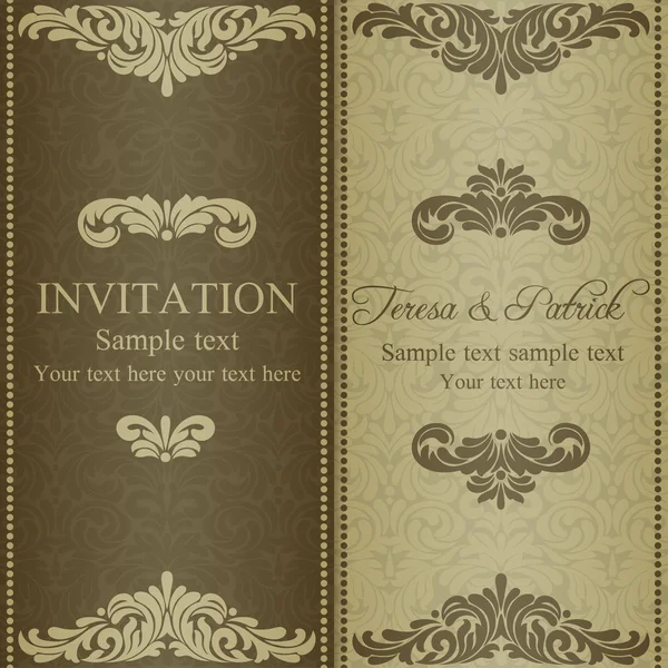 Invitation baroque, or terne — Image vectorielle