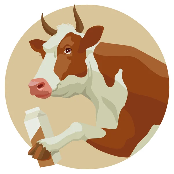 Vache et lait — Image vectorielle