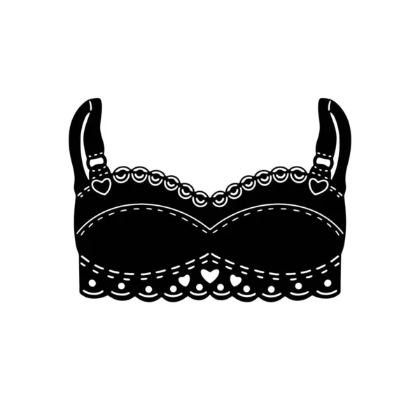 Bra Design Underwear Vector Illustration Underwear Black Brassiere White Background — Stockvektor