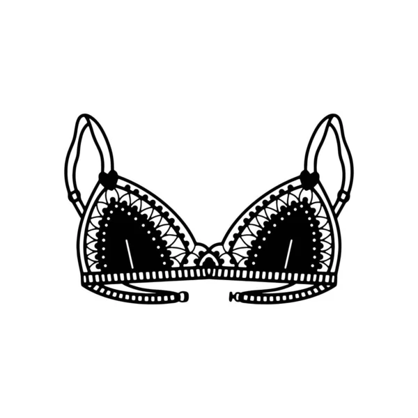 Bra Design Underwear Vector Illustration Underwear Black Brassiere White Background — Stockvektor