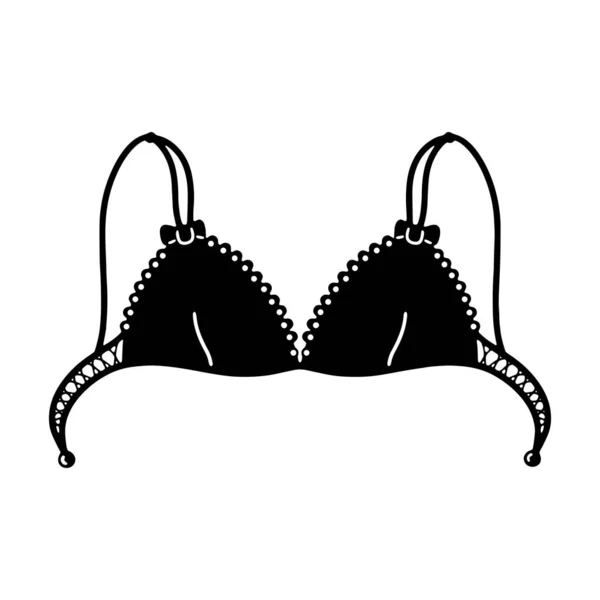 Bra Design Underwear Vector Illustration Underwear Black Brassiere White Background — Stockvektor