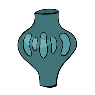Creative vase in cartoon style. A design element, an interior item, a vessel for flowers and water. Vector illustration. An element for greeting cards, posters, stickers and seasonal design.