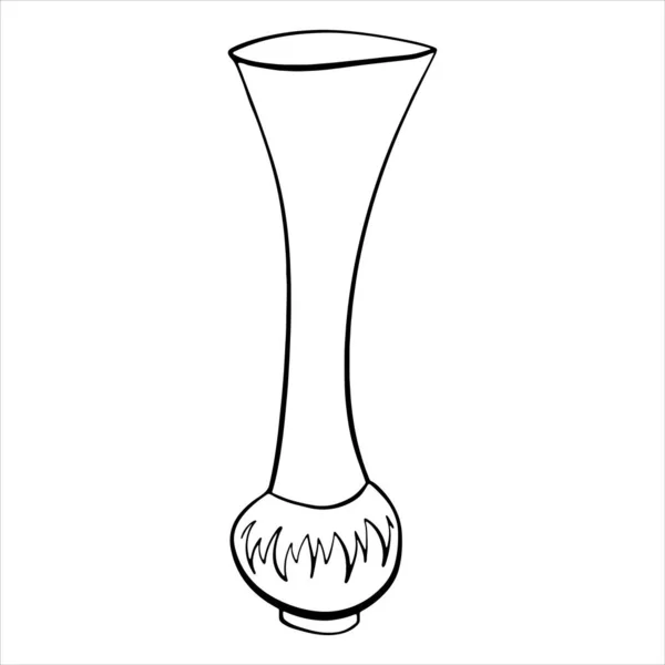 Creative Vase Style Doodles Design Element Interior Item Vessel Flowers — Διανυσματικό Αρχείο