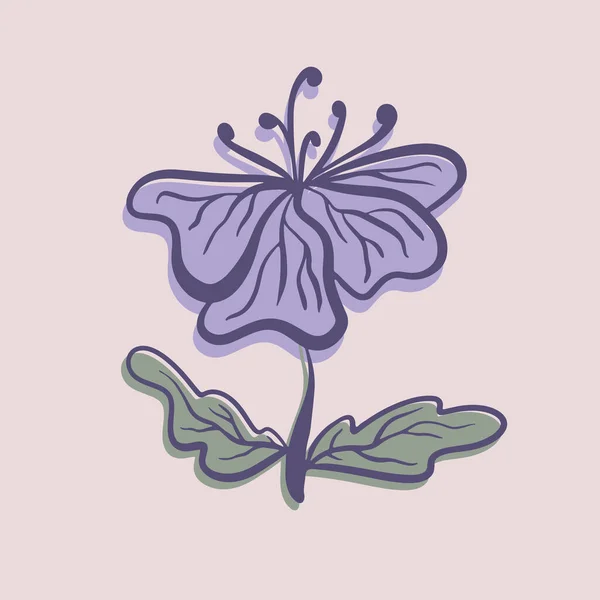 Εικονογράφηση Διάνυσμα Ενός Λουλουδιού Στυλ Κινουμένων Σχεδίων Όμορφη Βοτανική Floral — Διανυσματικό Αρχείο