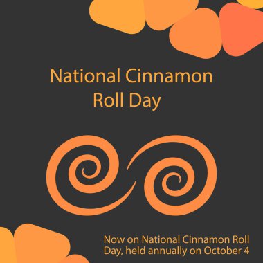 National Cinnamon Roll Day, held annually on October 4 clipart