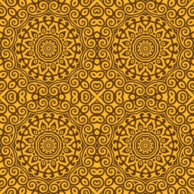 Mandalalı, çiçeksiz desen. Etnik fayanslı süs. Geometrik baskı tasarımı. Klasik yinelenen arkaplan dokusu. Seramik döşeme dokusu.