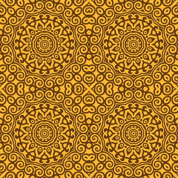 Floral Nahtlose Muster Mit Mandala Ethnische Fliesenornament Geometrisches Druckdesign Vintage — Stockvektor