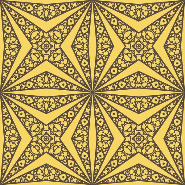 Безшовний Декоративний Круглий Орнамент Геометричним Візерунком Східний Квітковий Мереживний Вектор — стоковий вектор