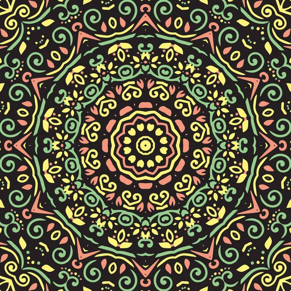 Kusursuz Hint mandala deseni. Dekoratif çiçek tasarımı. İslam Arap motifleri. Doğulu tekstil tasarımı.