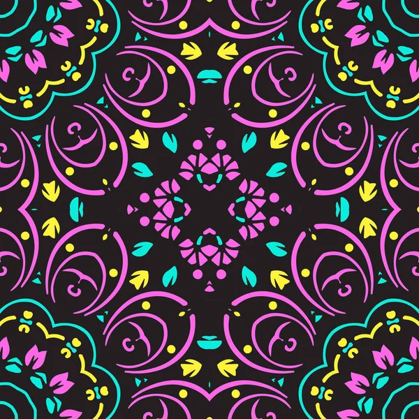 Kusursuz Hint mandala deseni. Dekoratif çiçek tasarımı. İslam Arap motifleri. Doğulu tekstil tasarımı.