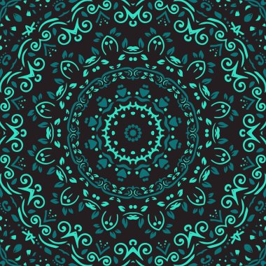 Kusursuz Hint mandala deseni. Dekoratif çiçek tasarımı. İslam Arap motifleri. Doğulu tekstil tasarımı.