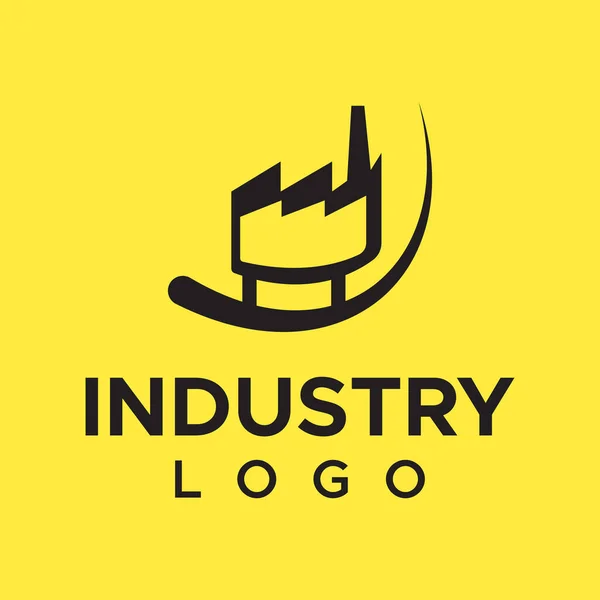 Minimalistisch Industry Logo Simple Black Color Abstract Logo — Stockvector