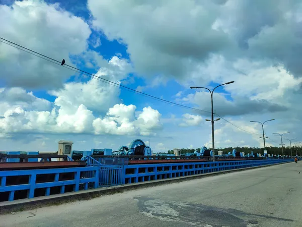 Ponte Paisagem Com Céu Azul Bangladesh Paisagem Nuvens — Fotografia de Stock