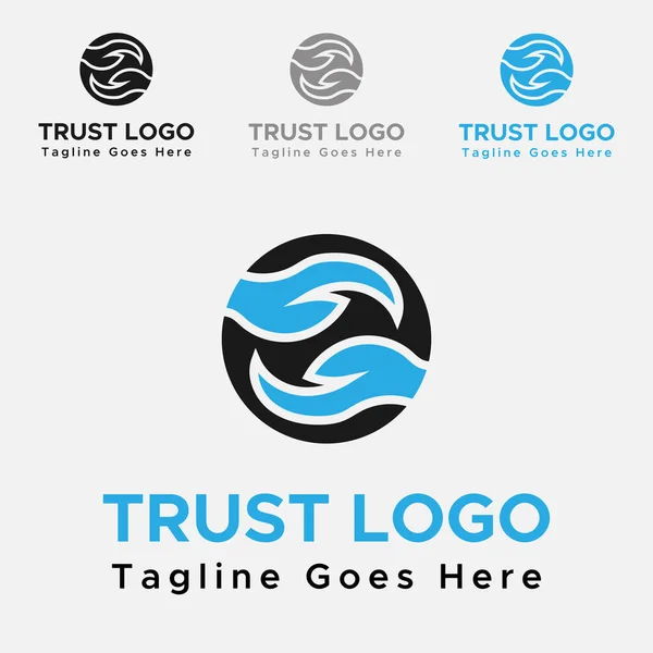 Blauw Zwart Vertrouwen Logo Eenvoudige Trust Logo — Stockvector
