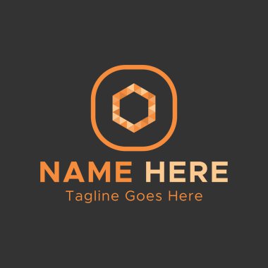 O harfi Logo. Açık Turuncu Renk Minimalist Soyut logo. Yuvarlak Meydan Şekli Logo.