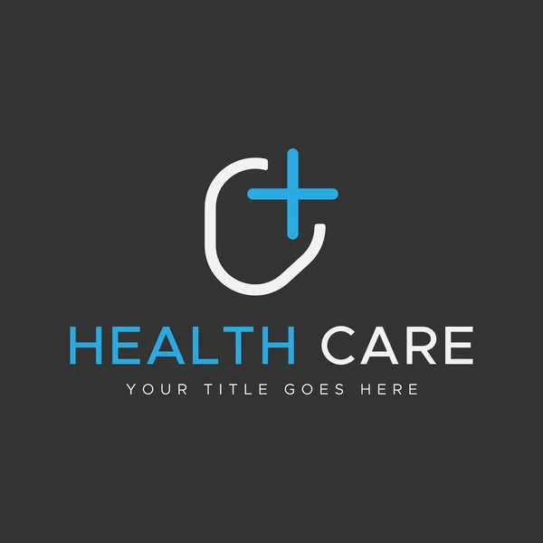 Healthcare Logo Blue White Color Minimal Logo Design Abstract Logo — Stock vektor