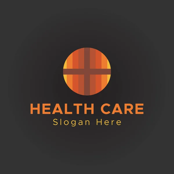 Logo Salud Diseño Logotipo Mínimo Color Naranja Amarillo Logotipo Abstracto — Vector de stock