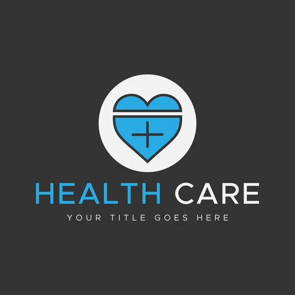 Healthcare Logo Blue White Color Minimal Logo Design Abstract Logo — Stock vektor