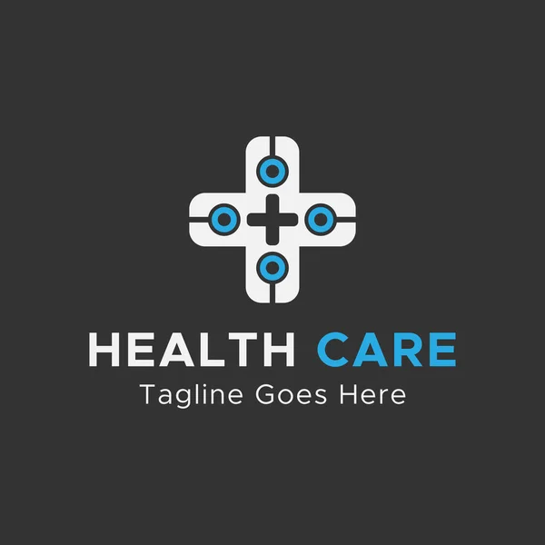 Heath Care Logo Medical Care Logo Blue White Color Minimalistic — Stock vektor