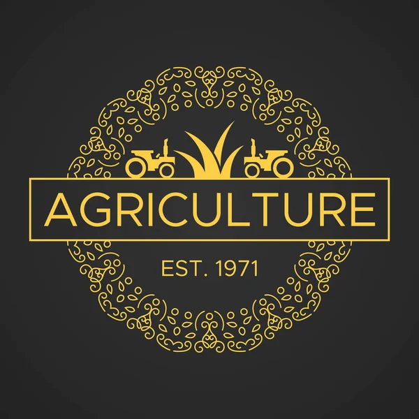 Logo Agricultura Vintage Logo Lujo Estilo Retro Forma Círculo — Vector de stock