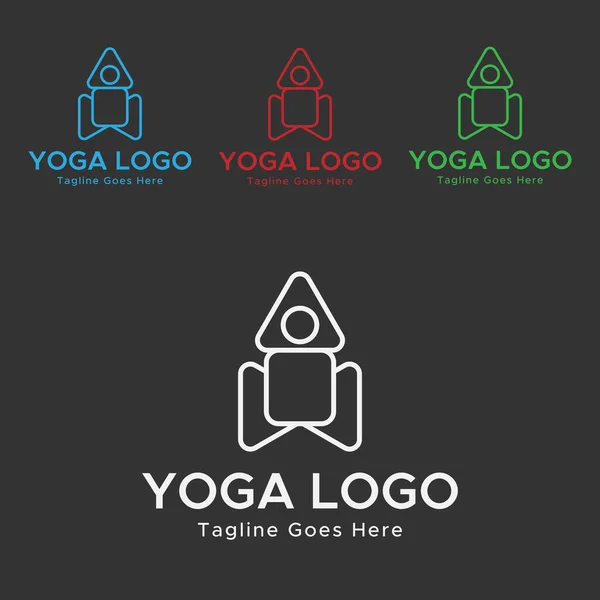 Yoga Logo Meditation Logo Green Red Blue White Color Abstract — Stockvector