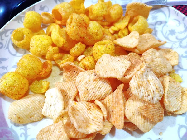 Traditional Indian Snacks Called Chips Made Bangladesh — 图库照片