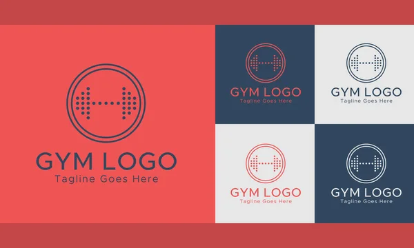Gym Fitness Logo Red Color Circle Shape Abstract Logo Template — Stockvector