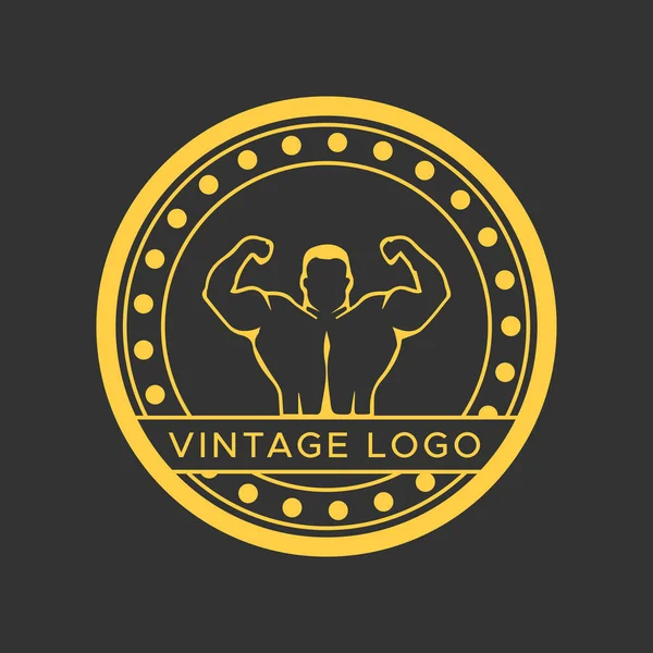 Gym Logotype Vintage Fitness Logos Circle Shape Retro Style Logo — Archivo Imágenes Vectoriales