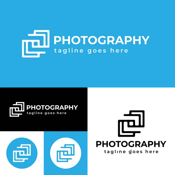 Logo Aparatu Fotografia Kwadratowy Kształt Logo Template Vector Illustration Black — Wektor stockowy