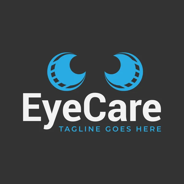 Ögonvård Logo Eye Vård Abstrakt Logotyp Mallvektor Illustrationsvart Blå Och — Stock vektor