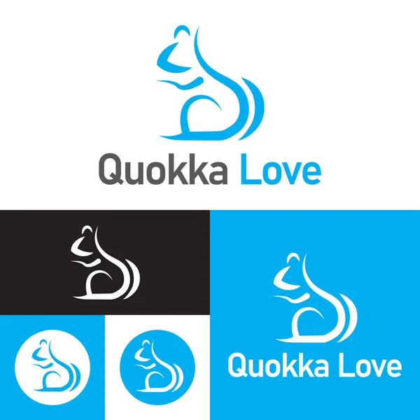 Quokka Hayvan Logosu. Quokka Resim Logosu Şablonu. Vektör İllüstrasyonu.
