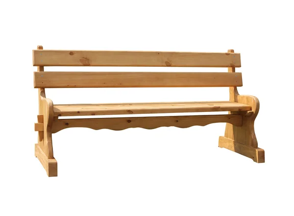 Nieuwe houten bench geïsoleerd — Stockfoto