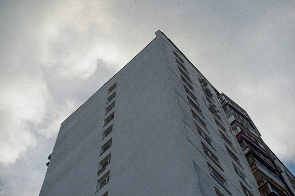 Старые Советские Здания Хрущевы Девятиэтажные Здания Старое Советское Прошлое — стоковое фото